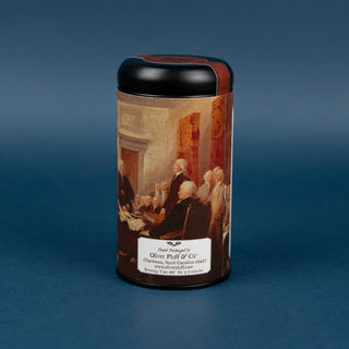 commemorative tin featuring painting of the signing of the declaration july 4th 1776