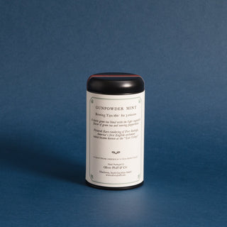 brewing instructions on back side of black tea tin